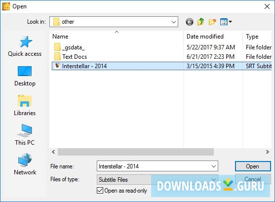Importing Subtitle File