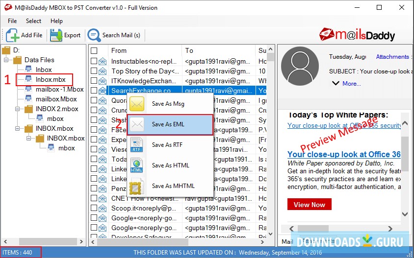 MailsDaddy MBOX to PST Converter