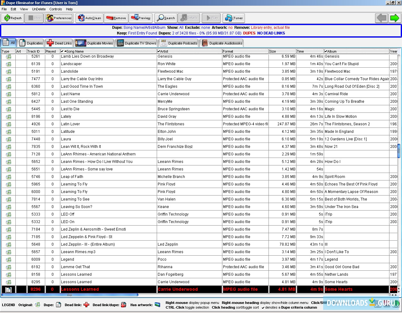 MarkelSoft Dupe Eliminator for iTunes