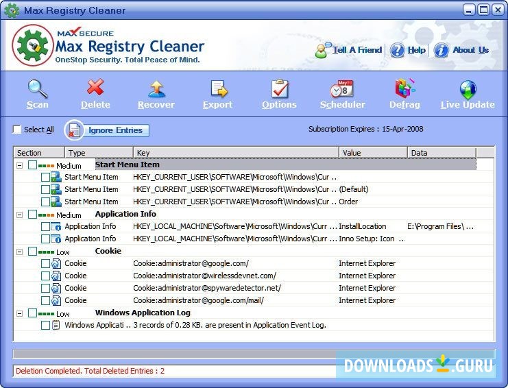 registry cleaner windows 7