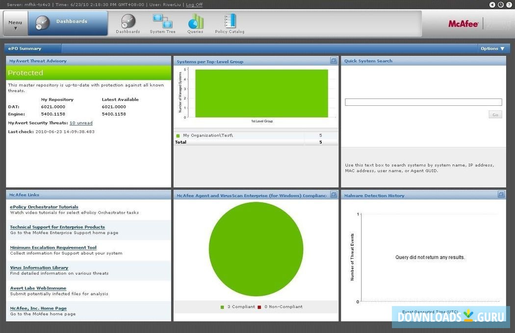 McAfee Database Security Sensor
