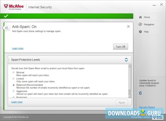 Spam protection settings