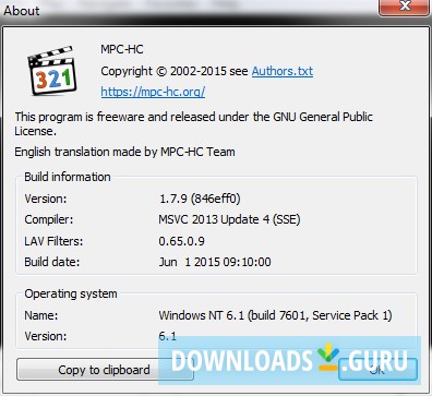 Media Player Classic (Home Cinema) 2.1.2 instal the new version for windows