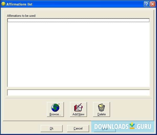 Affirmations List Window