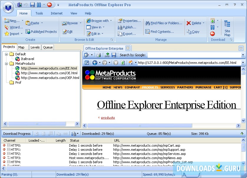 MetaProducts Offline Explorer Enterprise 8.5.0.4972 download the last version for ipod