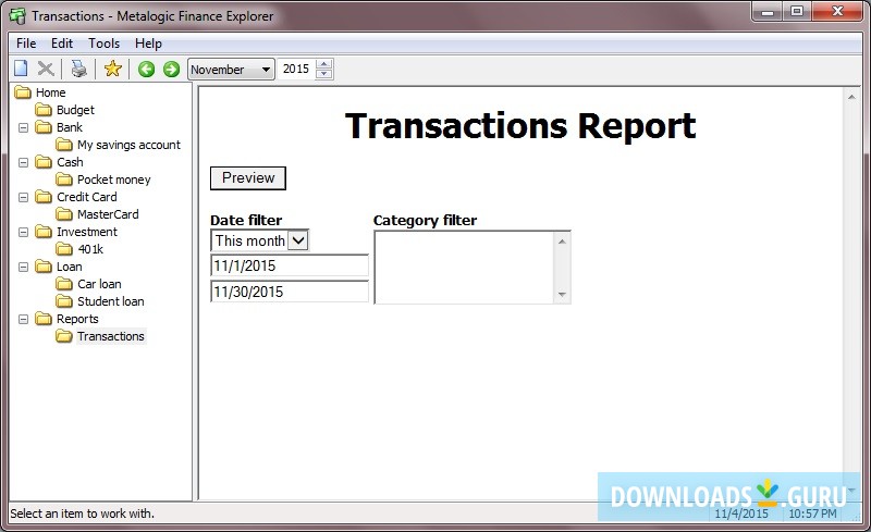 Transactions Report
