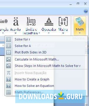 Microsoft Math Add-in for Word