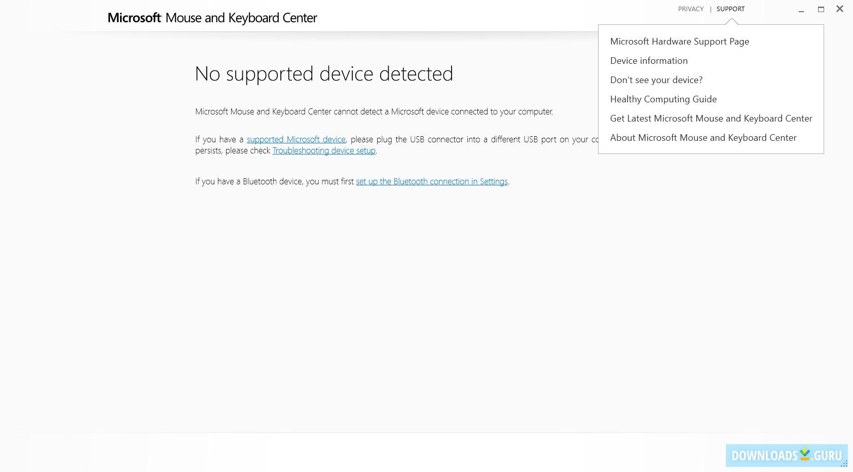 Microsoft Mouse and Keyboard Center