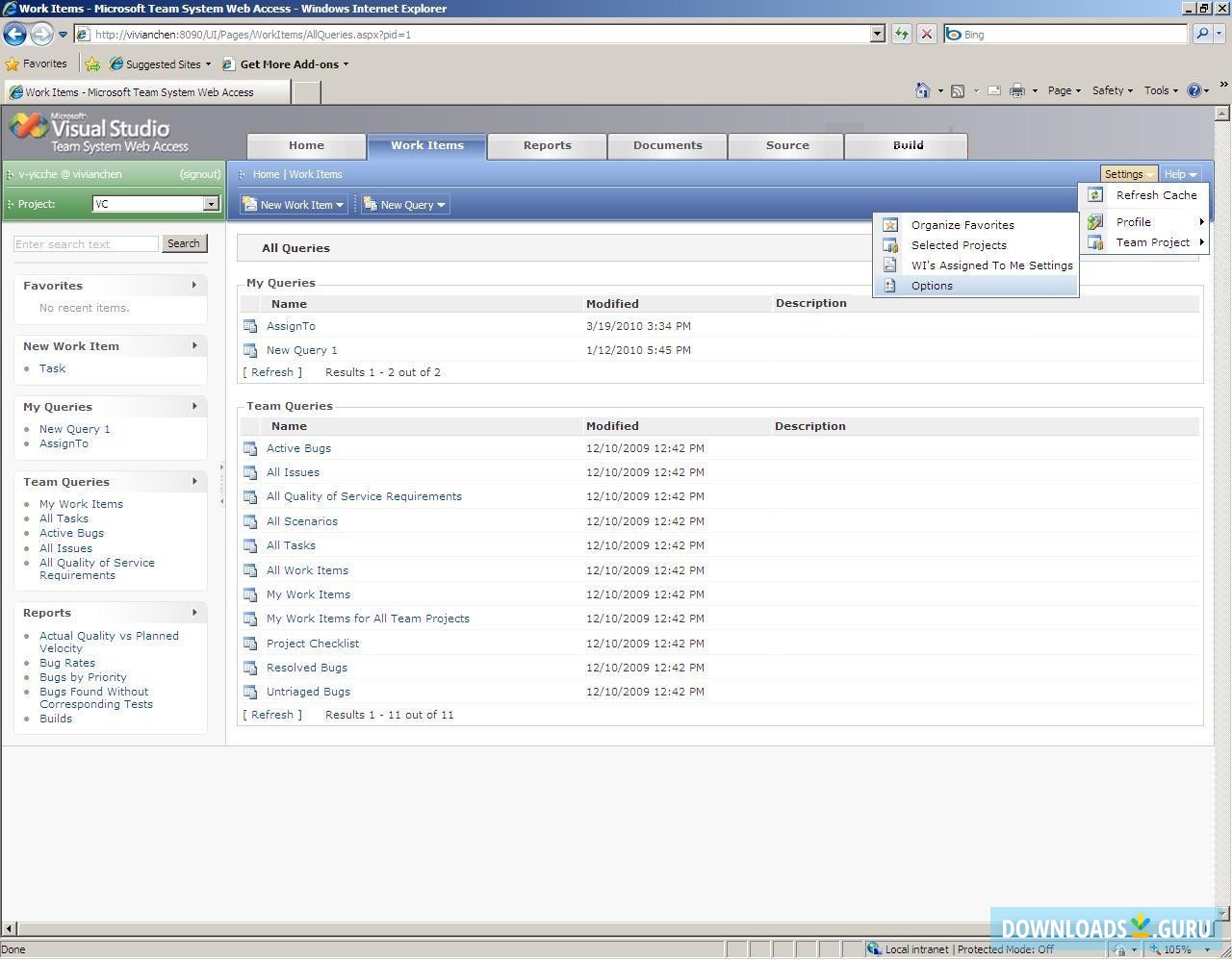 Microsoft Visual Studio 2008 Team System Web Access