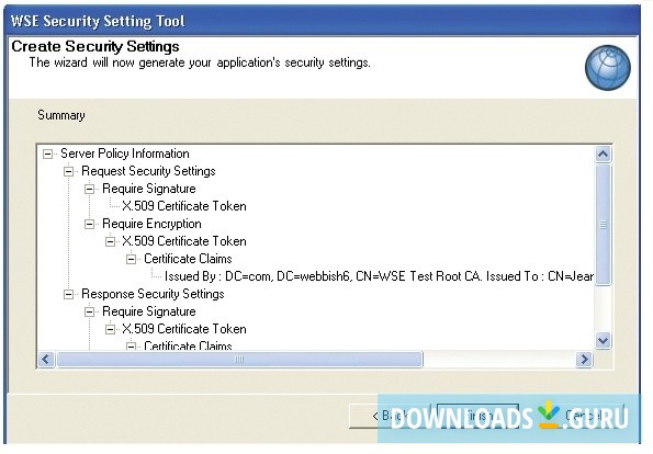 WSE security setting tool