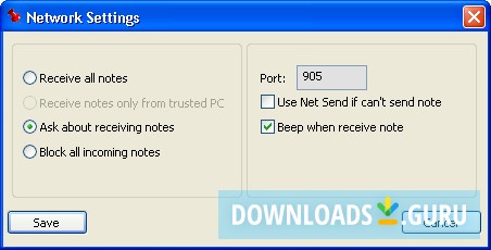 Network Settings window