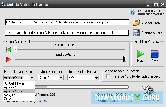 Converting and presets
