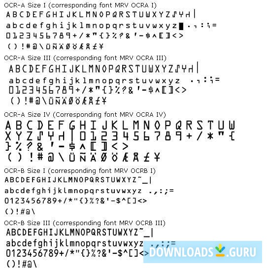 Morovia OCR-A OCR-B Fontware
