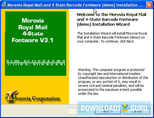 Morovia Royal Mail and 4-State Barcode Fontware (demo)