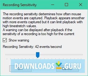 Recording sensitivity