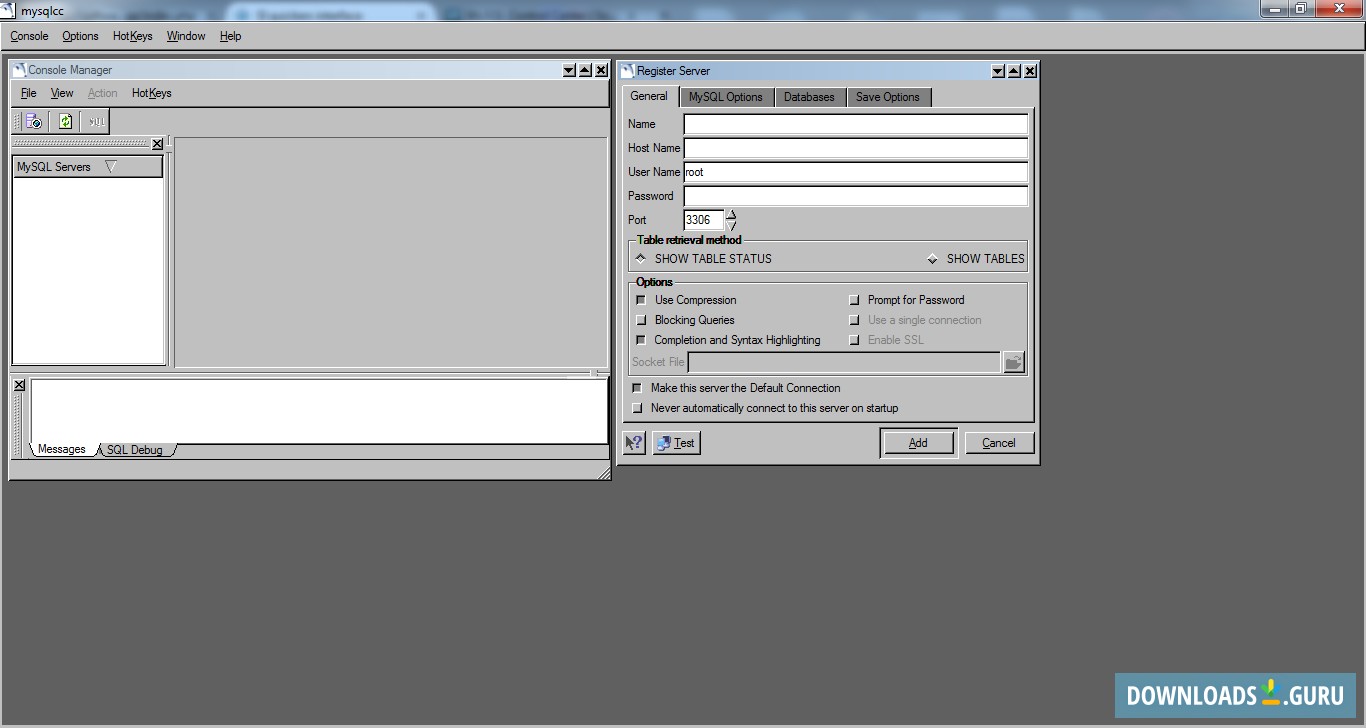 MySQL Control Center