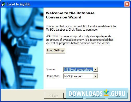 Excel Conversion Window