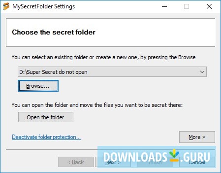 Choose secret folder