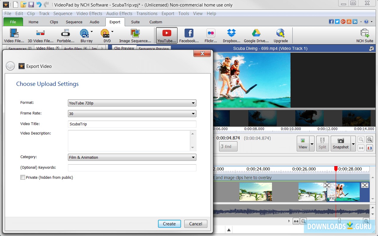 VideoPad Video Editor Export Video