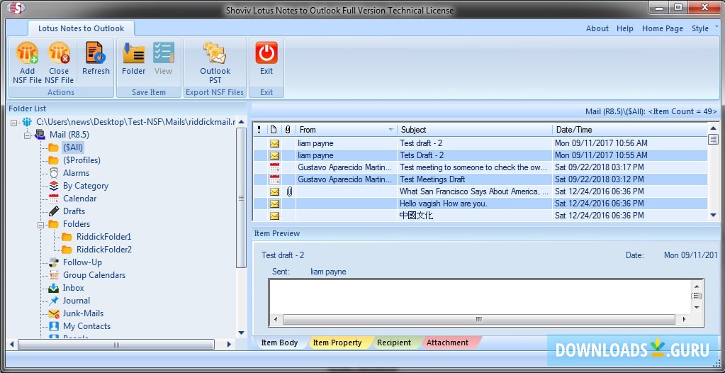 NSF to PST Converter