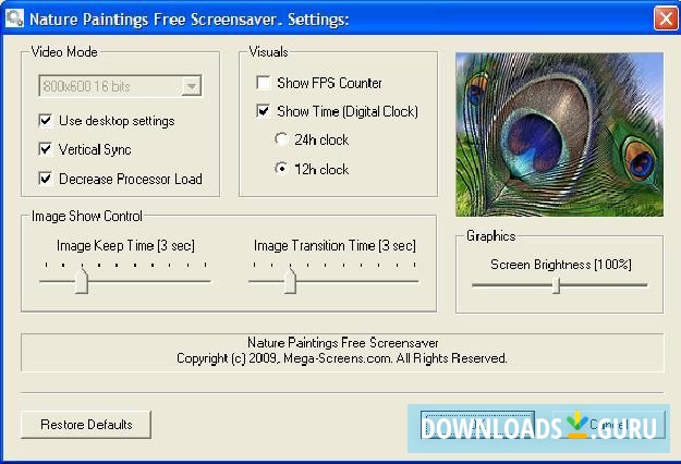 Nature Paintings Free Screensaver