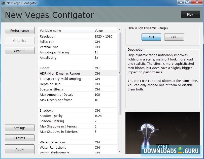 New Vegas Configator