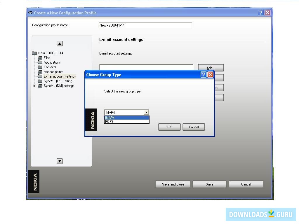 E-mail account settings