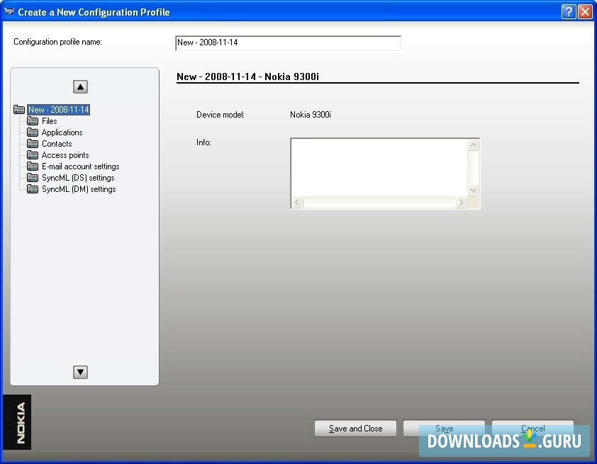 New configuration profile