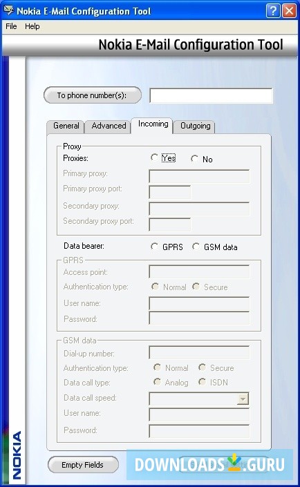 Nokia E-Mail Configuration Tool