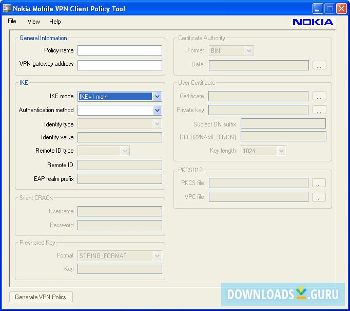 Nokia Mobile VPN Client Policy Tool