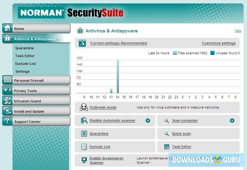 Antivirus & Antispyware options