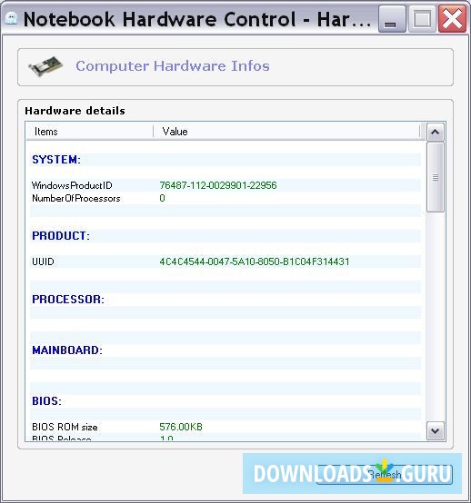Computer hardware details