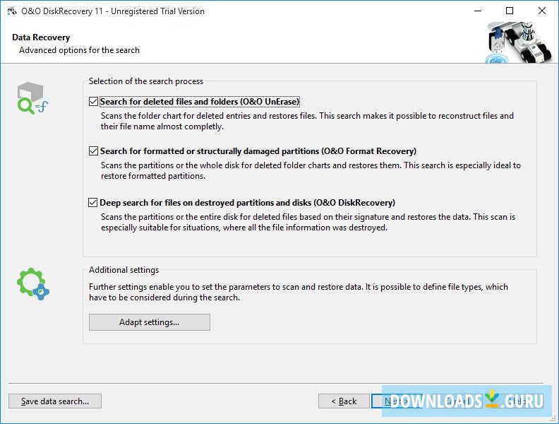 Advanced Options for the Search