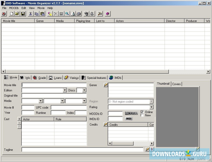 OXD Software Movie Organizer
