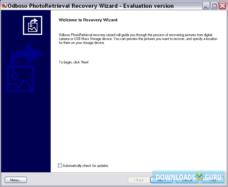 Welcome Recovery Wizard