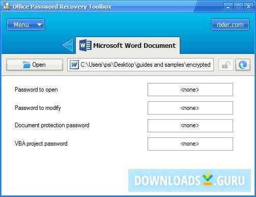 Word Password Recovery
