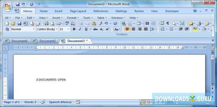 Tabbed documents
