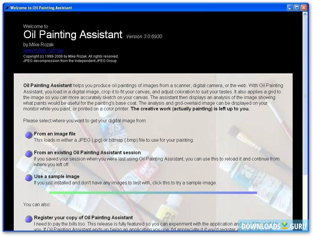 Oil Painting Assistant-Startup Screen