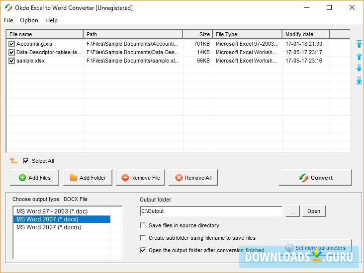 Okdo Excel to Word Converter