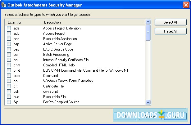 Outlook Attachments Security Manager