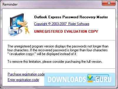Outlook Express Password Recovery Master