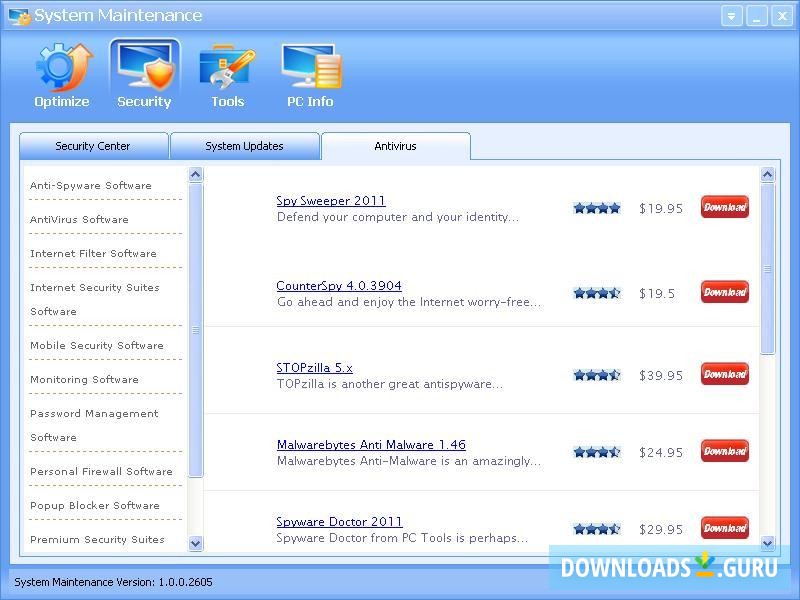 Recommended software tools