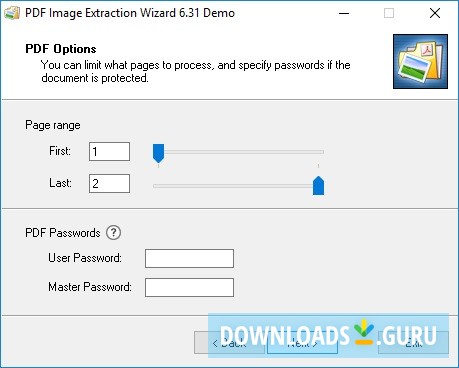 Page Range and Passwords