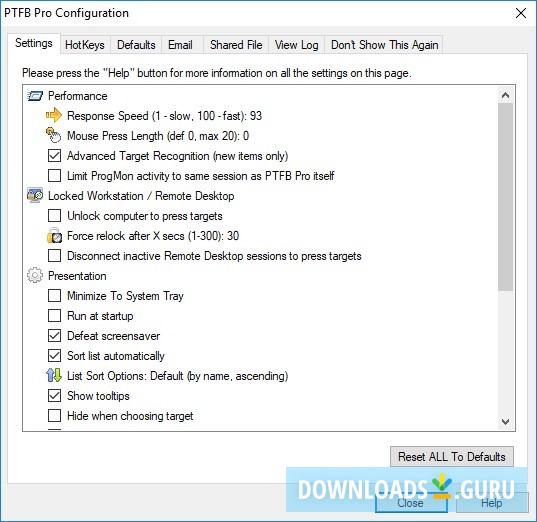 PTFB Configuration