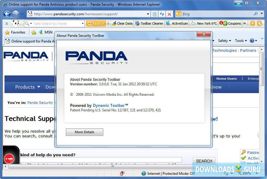 Panda Security Toolbar