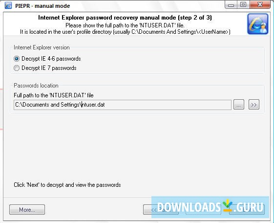 Manual Decryption of Passwords