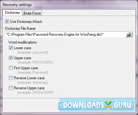 Password Recovery Engine for Word