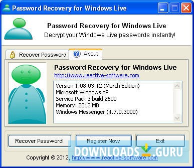 Password Recovery for Windows Live