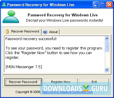 Password Recovery for Windows Live