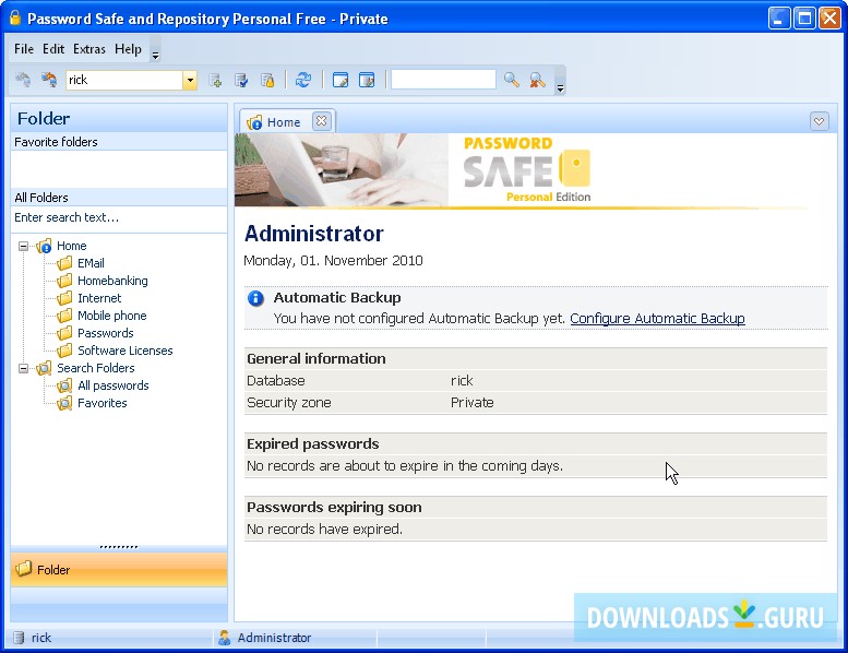 password safe windows client
